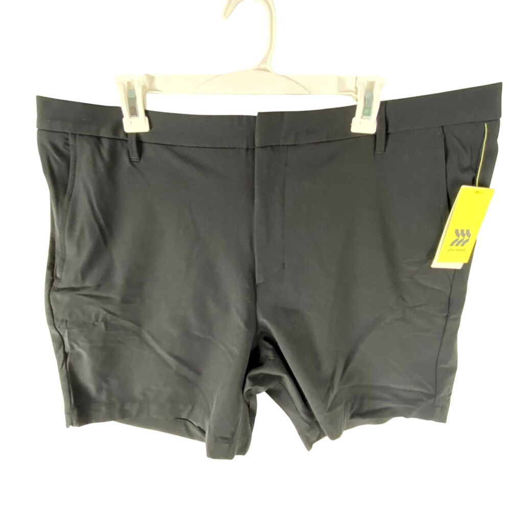 All In Motion Golf Shorts Mens 40 Black Logo Comfort UV Protection Performance